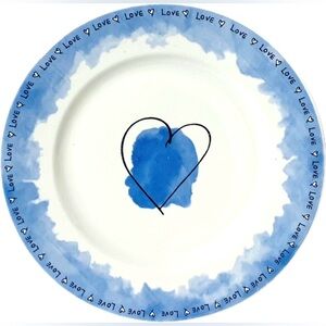 Handmade Cipa Made in Italy Love Heart Plate Appetizer Dessert Valentines Day